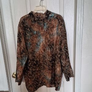 ELCC Brown & Teal Floral Button-Up Jacket